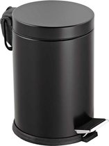 Tiss® Pedal Bin - Klassieke Pedaalemmer - 5 L - Prullebank - Zwart