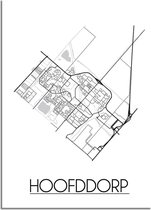 Hoofddorp Plattegrond poster B2 poster (50x70cm) - DesignClaud