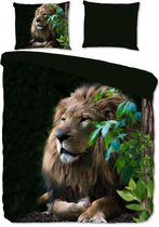 Pure Lion - Dekbedovertrek - Eenpersoons - 140x200/220 cm - Groen