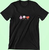 BT21 BTS Pixel Art T-Shirt | Cute Kpop Merchandise | Bangtan Boys Army | TATA RJ Cooky | Zwart Maat S