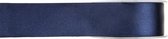 1x Hobby/decoratie navyblauwe satijnen sierlinten 1,5 cm/15 mm x 25 meter - Cadeaulint satijnlint/ribbon - Striklint linten
