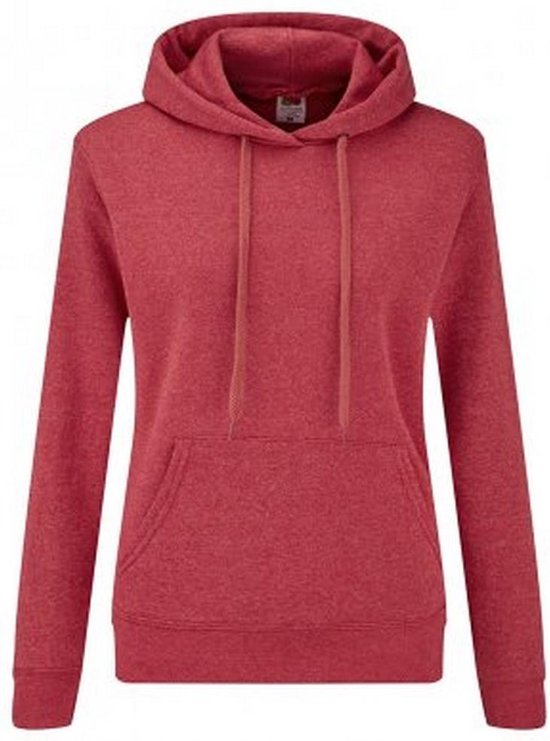 Fruit of the Loom Klassieke Dames Fit Sweatshirt Met Capuchon (Rode Heide)