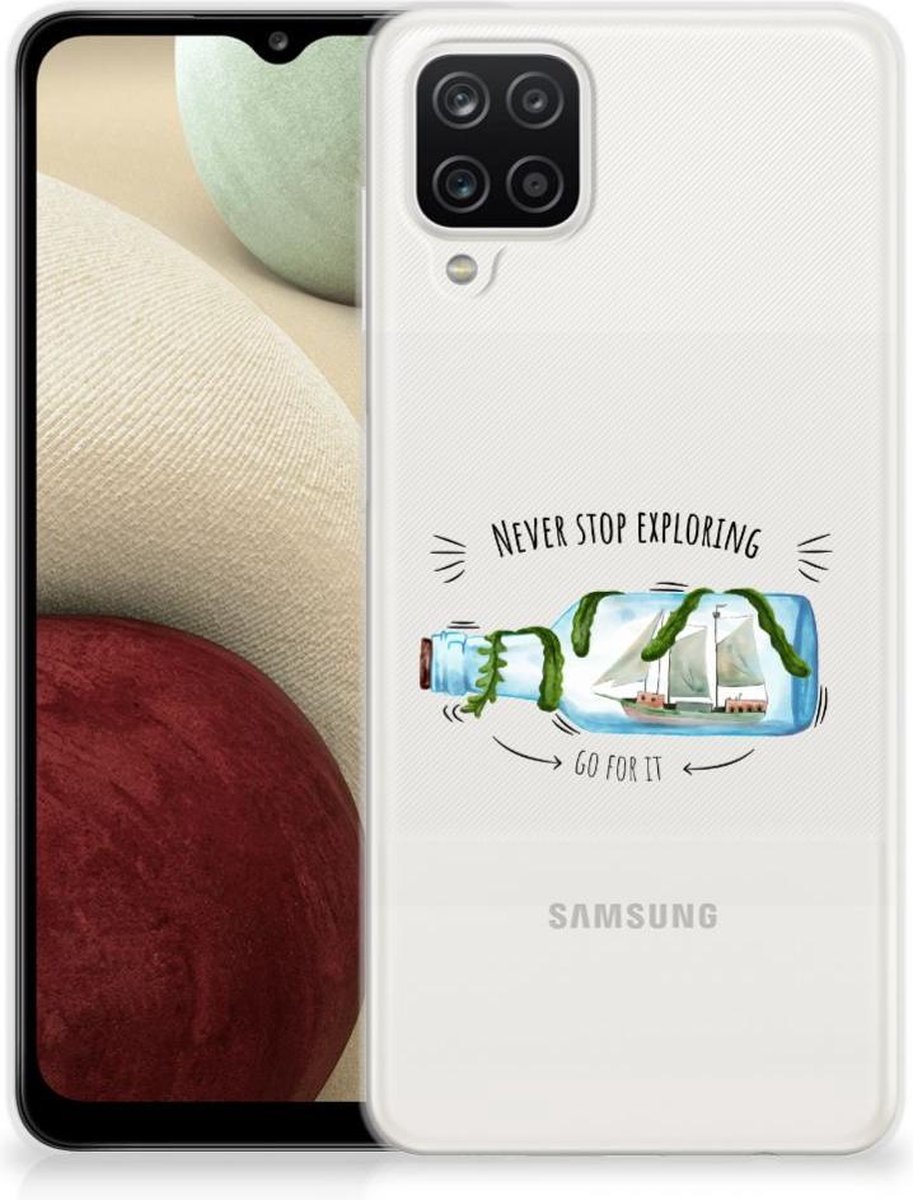 TPU Hoesje voor Samsung Galaxy A12 Telefoonhoesje met Naam Boho Bottle