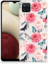 Smartphone hoesje Samsung Galaxy A12 Telefoontas Butterfly Roses