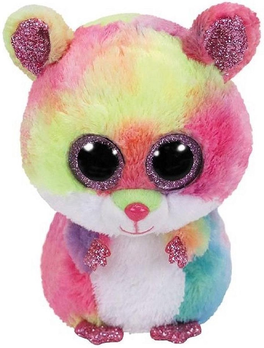 Ty Plush - Beanie Boos - Rodney the Multicolored Hamster (Medium) (TY36416) - Ty