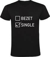 Ik ben single  Heren t-shirt | relatie | vrijgezellendag | vrijgezellenfeest | valentijnsdag | jaloezie | verliefd | kado | Zwart