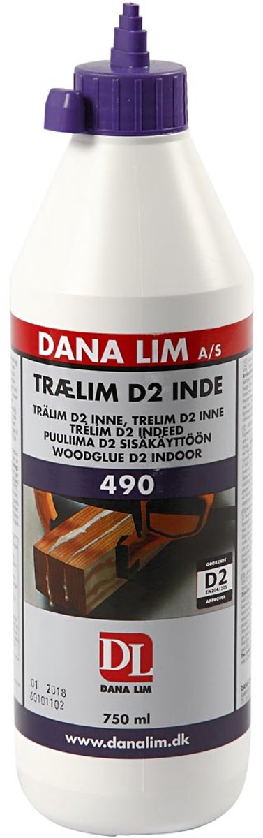 Houtlijm D2, 750 ml/ 1 fles