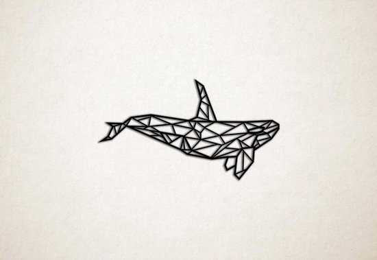 Wanddecoratie - Walvis 2 - M - 50x87cm - Zwart - muurdecoratie - Line Art