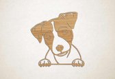 Wanddecoratie - Hond - Jack Russel 5 - S - 47x45cm - Eiken - muurdecoratie - Line Art