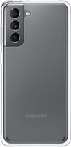 Telefoonglaasje Hoesje Geschikt voor Samsung Galaxy S21 - Siliconen - Transparant - Beschermhoes - Case - Cover