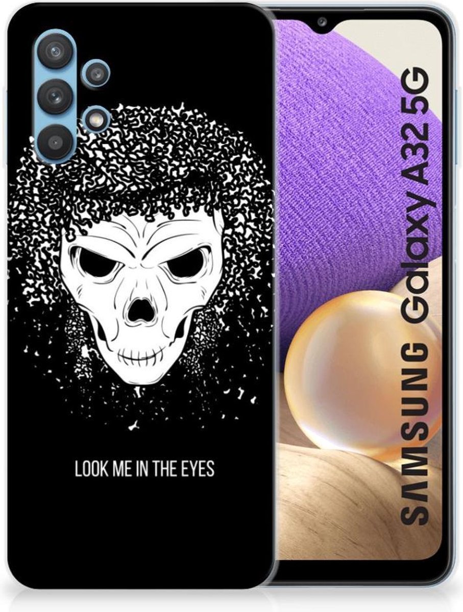 Silicone Back Case Samsung Galaxy A32 5G Skull Hair
