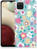 Leuk TPU Back Case Samsung Galaxy A12 GSM Hoesje met Tekst Flower Power