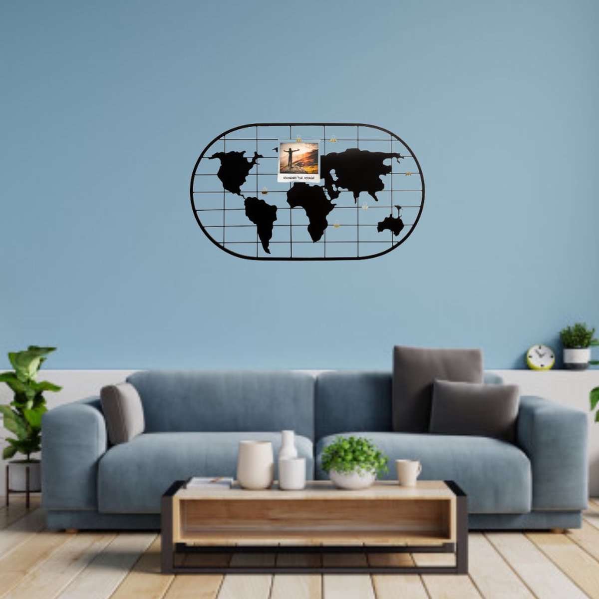 Decopatent® World Photo support mural - Cadre photo - Avec clip