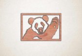 Wanddecoratie - Zwaaiende panda - S - 41x60cm - Multiplex - muurdecoratie - Line Art