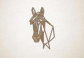 Line Art - Paard 8 - XS - 30x18cm - Eiken - geometrische wanddecoratie