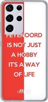 6F hoesje - geschikt voor Samsung Galaxy S21 Ultra -  Transparant TPU Case - Feyenoord - Way of life #ffffff