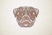Line Art - Hond - Pug - S - 45x56cm - Multiplex - geometrische wanddecoratie
