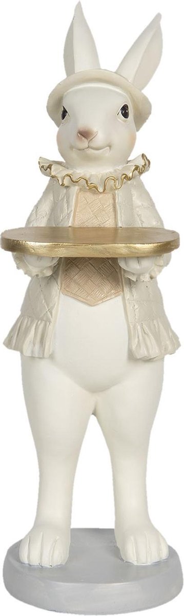 Decoratie Beeld Konijn 12*9*31 cm Wit Kunststof Decoratief Figuur Decoratieve Accessoires Woonaccessoires