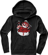 Merry Christmas Sneeuwpop Hoodie Dames / Heren – Grappige kerst teksten, quotes, uitspraken. Perfect foute kersttrui hoodie met capuchon cadeau - Maat S