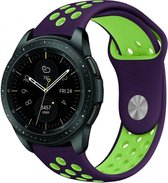 Siliconen Smartwatch bandje - Geschikt voor  Samsung Galaxy Watch sport band 42mm - paars/geel - Horlogeband / Polsband / Armband