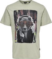 Only & Sons Wasbeer Tshirts - Tshirt - Heren - Olive - XS