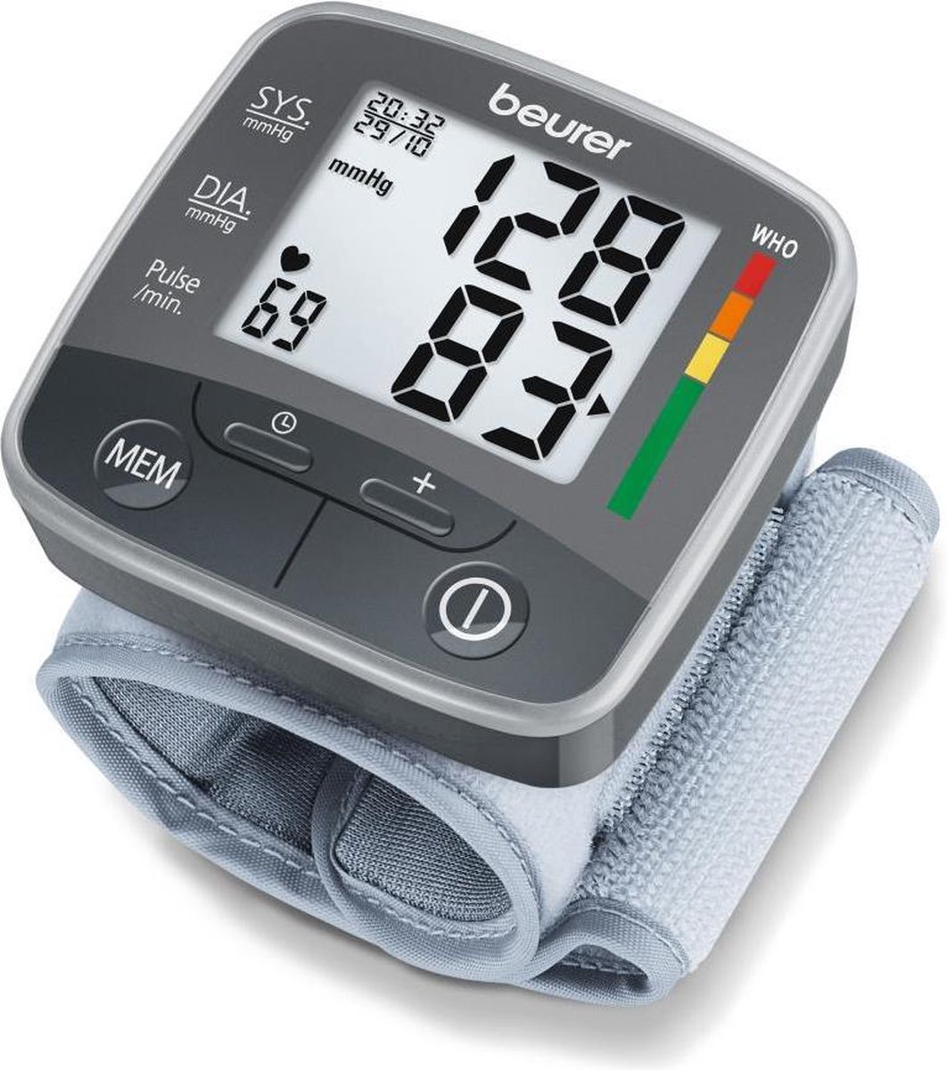 Beurer BC 32 Bloeddrukmeter pols - Hartslagmeter - Onregelmatige hartslag – Risico-indicator - 2 Gebruikersgeheugen - Manchet pols 13,5-19,5 cm - Incl. batterijen en opberg box - 5 Jaar garantie - Beurer
