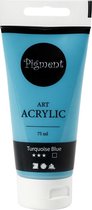 Acryl Verf, semi-glanzend, dekkend, turquoise blue, 75 ml/ 1 fles