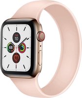 Shop4 - Bandje voor Apple Watch SE 44mm - Small Siliconen Solo Loop Roze