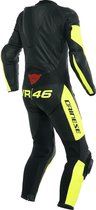 Dainese VR46 Tavullia Perforated Black Fluo Yellow One Piece Racing Suit 52