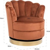 Fauteuil goudbruin velvet velours gouden rand draaibaar (r-000SP33961)