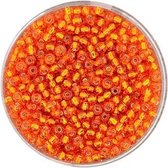 9273-4 Rocailles oranje zilveren kern 2.6mm