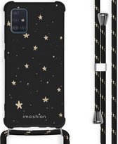 iMoshion Design hoesje met koord voor de Samsung Galaxy A51 - Sterren - Zwart / Goud