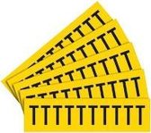 Sticker letters geel/zwart teksthoogte: 60 mm letter T