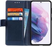 Samsung Galaxy S21 Plus Hoesje Wallet Book Case met Pasjes Blauw