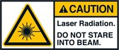 Caution Laser radiation sticker, ANSI, 2 per vel 35 x 80 mm