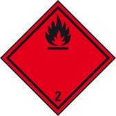 ADR klasse 2.1 sticker brandbare gassen 250 x 250 mm