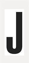 Letter stickers alfabet - 20 kaarten - zwart wit teksthoogte 150 mm Letter J