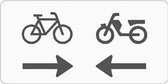 Onderbord (Brom)fietsers van beide kanten (OB503+OB104) - aluminium - DOR 60 x 30 cm