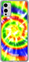 6F hoesje - geschikt voor OnePlus 9 -  Transparant TPU Case - Hippie Tie Dye #ffffff