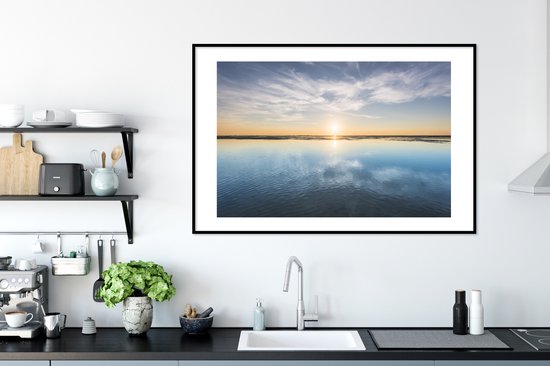 Cadre photo avec affiche - Mer - Nuages - Soleil - 120x80 cm - Cadre pour affiche