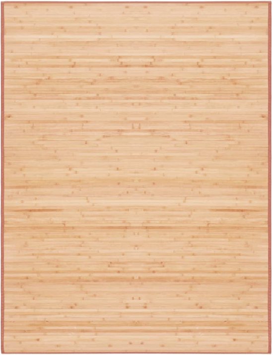The Living Store Bamboe Tapijt - 150 x 200 cm - Anti-slip onderkant - Bruin - Reinigen met vochtige doek