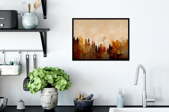 Cadre photo avec poster - Nature - Arbres - Art - Marron - Beige - 40x30 cm - Cadre pour poster