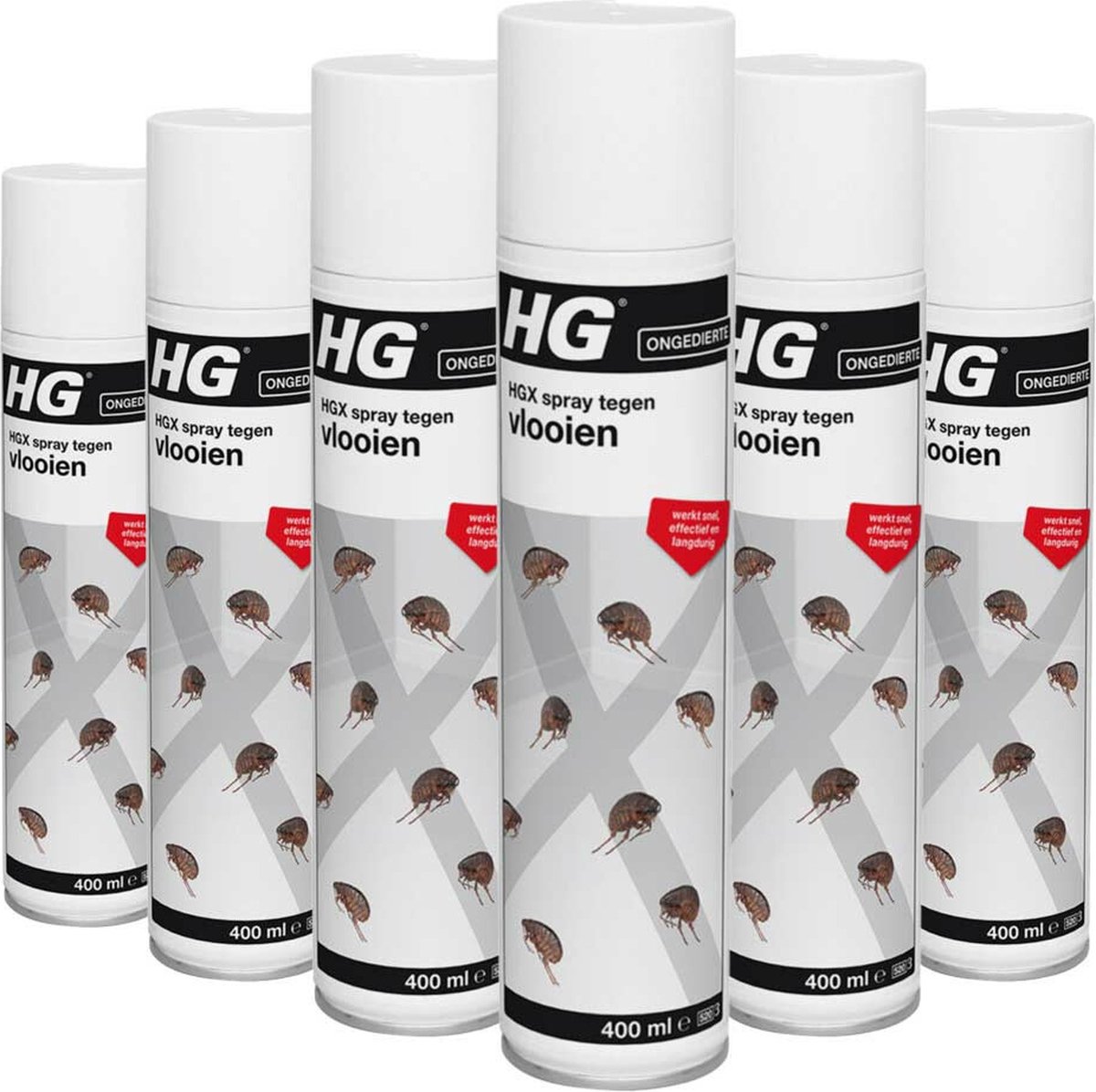6x HG X Spray Tegen Vlooien 400 ml