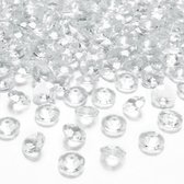 100x Hobby/decoratie transparante diamantjes/steentjes 12 mm/1,2 cm - Kleine kunststof edelstenen transparant - Hobbymateriaal