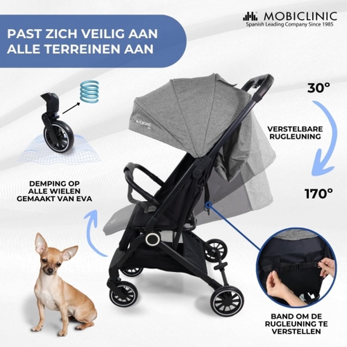 Mobiclinic Trip - Kinderwagen - Buggy - Compact - Inklapbaar - Wandelwagen - Enkele hendel - Voor op reis - Verstelbare voetensteun - Opvouwbare kinderwagen - Trip — afbeelding 6