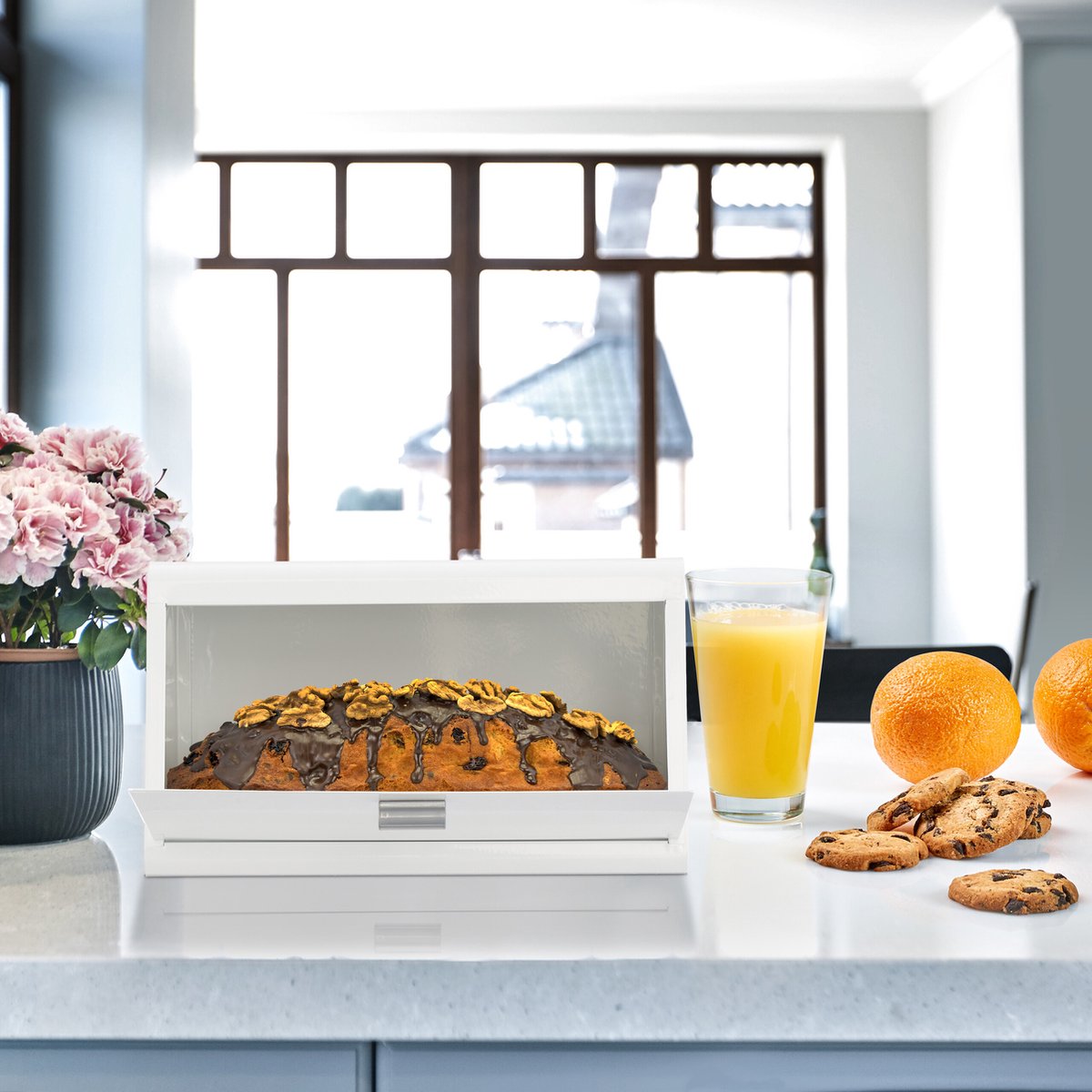 Brabantia Broodtrommel met schuifdeksel - Beige Kunststof, Metaal, RVS