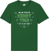 Mijn foute kersttrui zit in de was - Foute Kersttrui Kerstcadeau - Dames / Heren / Unisex Kleding - Grappige Kerst Outfit - T-Shirt - Unisex - Bottle Groen - Maat L