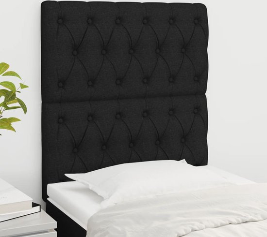 Têtes de lit vidaXL - 2 pièces - Tissu - Zwart - Oreiller - Confort de sommeil - Décoration de lit - Classique