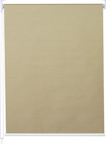 Rolgordijn MCW-D52, raamrolgordijn zijtrekgordijn, 110x160cm zonwering verduisterend ondoorzichtig ~ beige