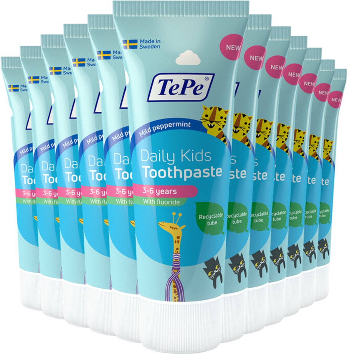 Goedkoopste 12x TePe Daily Kinder tandpasta 75 ml
